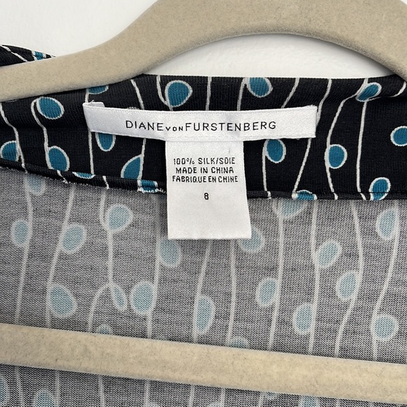 Vintage charcoal and blue Diane con Furstenberg wrap dress - Picture 2 of 4